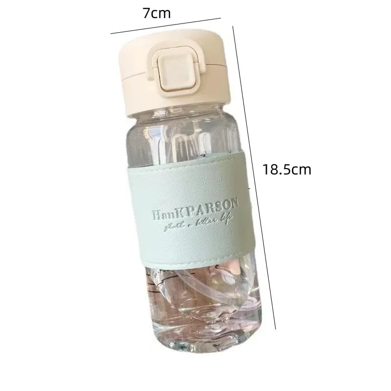 500ml Straw Portable Cute Plastic Drinking Bottle