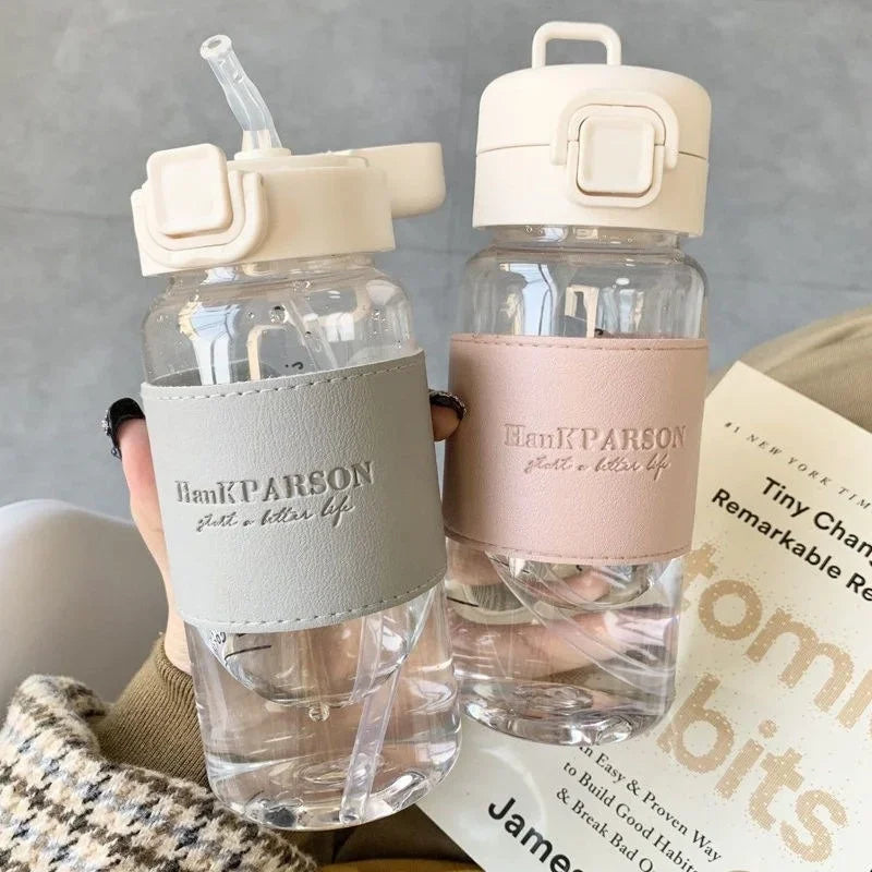 500ml Straw Portable Cute Plastic Drinking Bottle