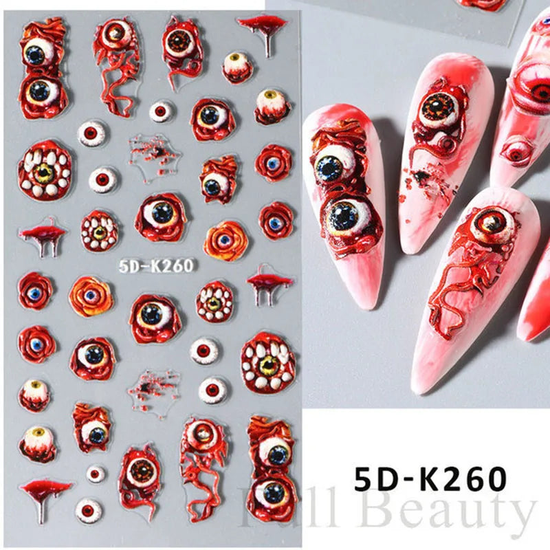 5D Halloween Nail Art Stickers