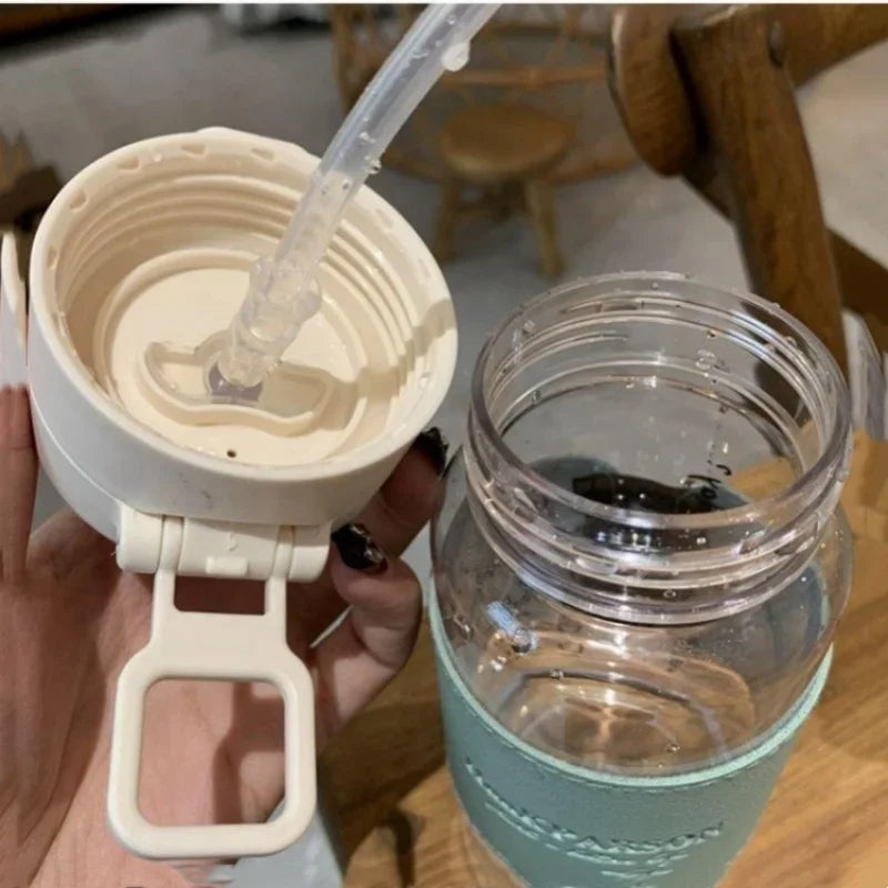 500ml Straw Portable Cute Plastic Drinking Bottle