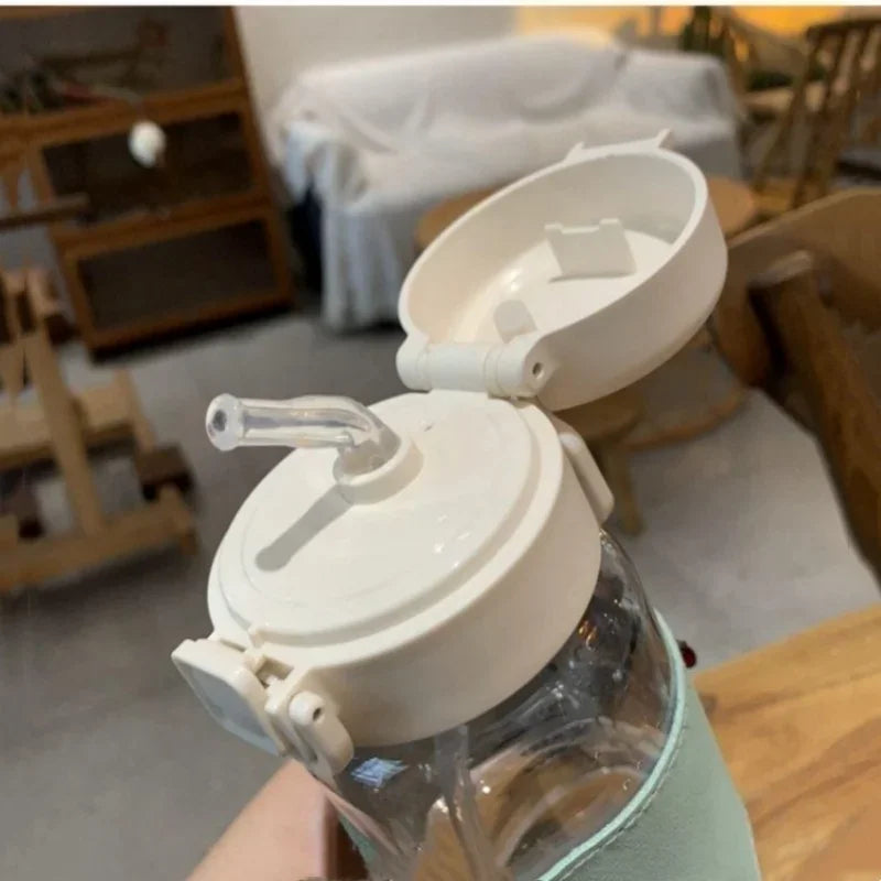 500ml Straw Portable Cute Plastic Drinking Bottle
