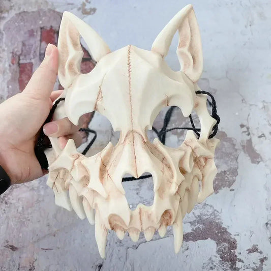 Party Skull Mask Long Teeth Demon Skeleton