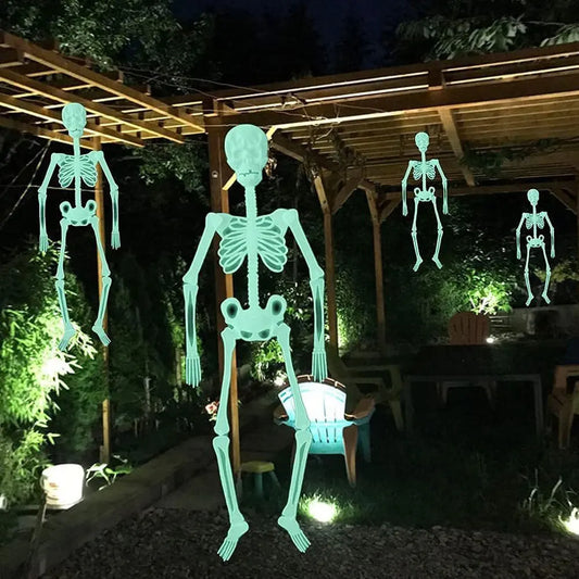 Scary Halloween Props Luminous Hanging Skeleton