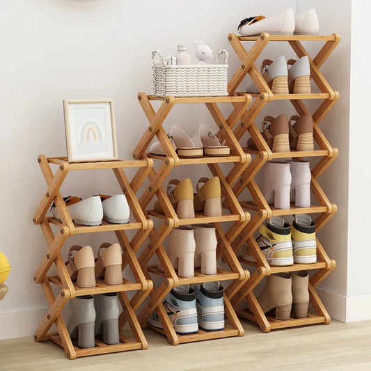 Simple Bamboo Shoe Rack